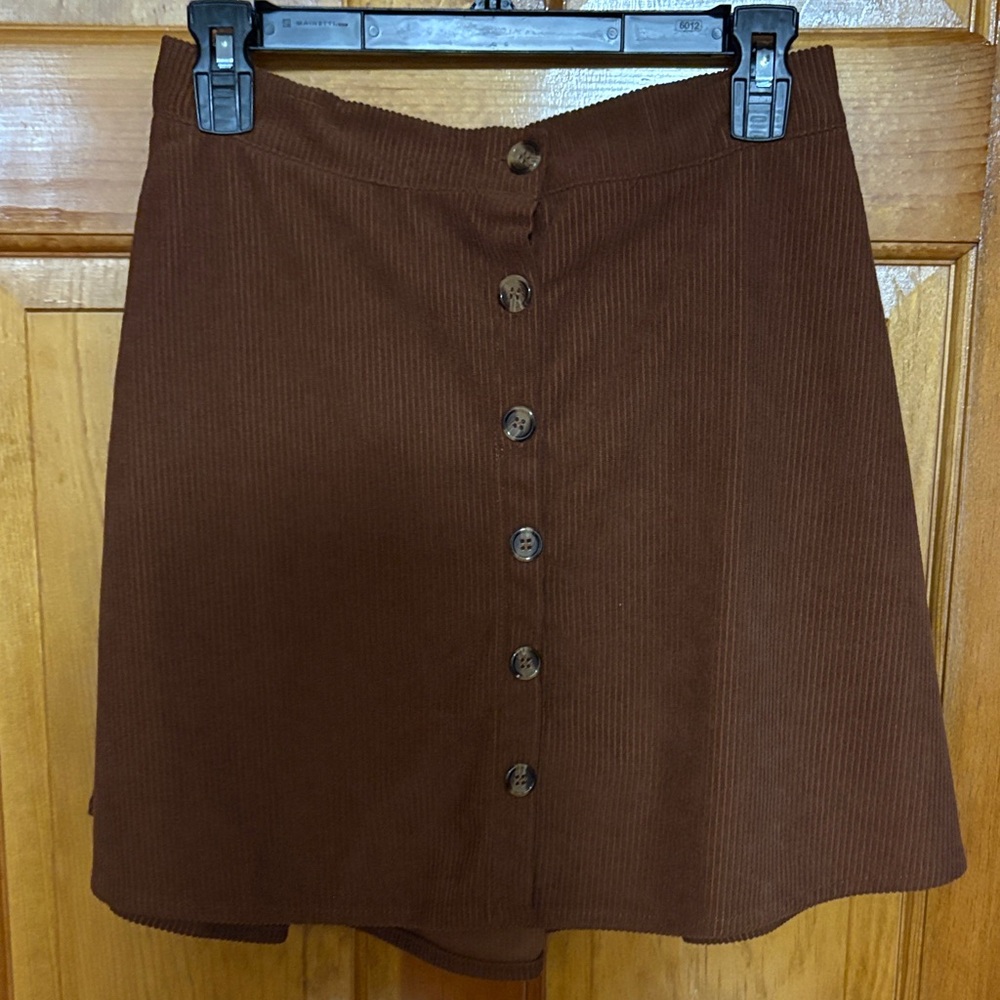 Amazon Brown Corduroy Mini Skirt